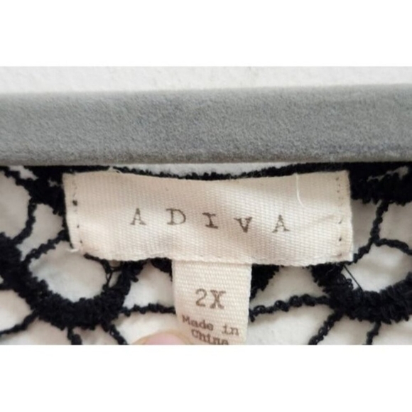 Adiva Elegant Black Lace Mesh Floral Sheer Top Gothic Romantic Evening Blouse 2X - Picture 6 of 6